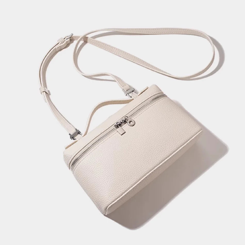 Lychee Grain Patent Leather Shoulder Bag for Women