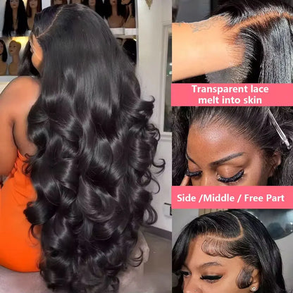 42 Inch 250% Density Body Wave Lace Front Wig Black
