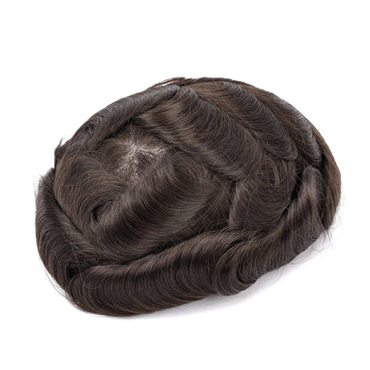 Topunique Swiss Lace Men Toupee Hair Replacement System