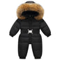 Children's Waterproof Hooded Down Snowsuit for Winter