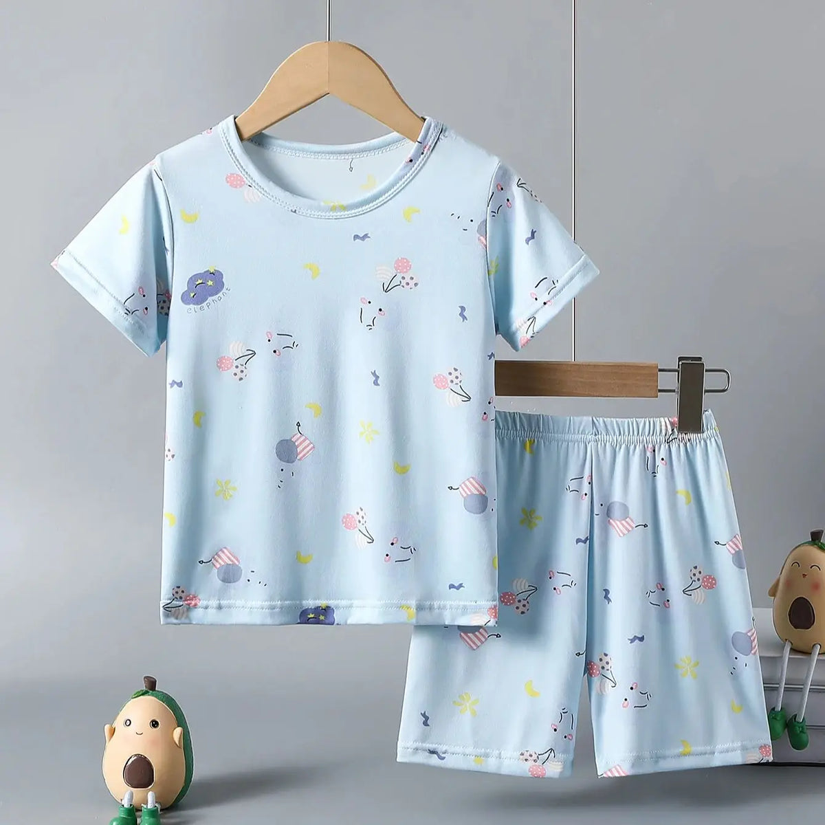 Children's Casual Joker Bear Print Pajama Set
