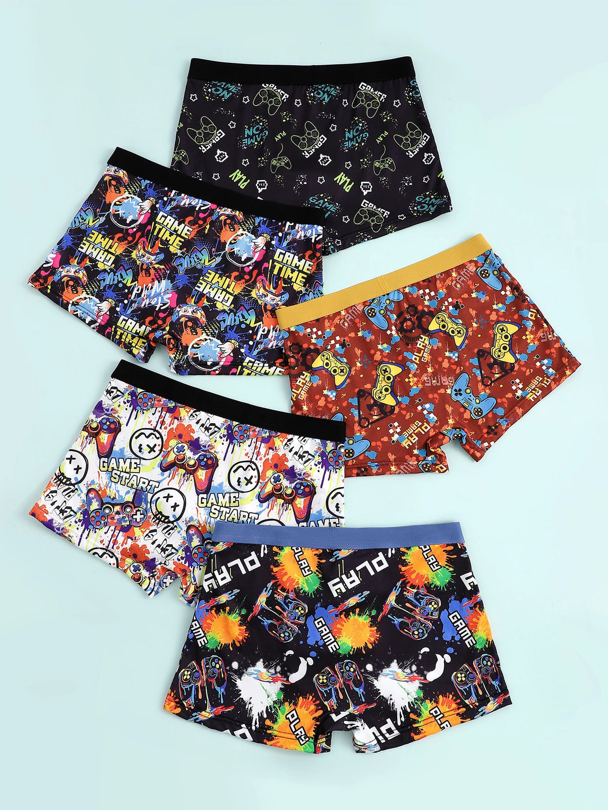 Boys' Training Briefs 5-Piece Pack Game Console Print