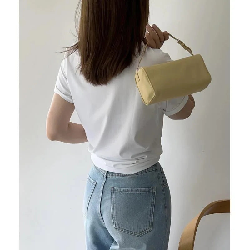Soft Cowhide Mini Crossbody Bag with Split Leather