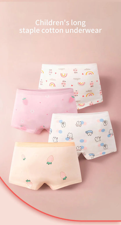 Summer Girl Cartoon Cotton Boyshorts Underwear Set