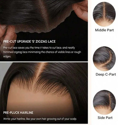 Straight Human Hair Lace Front Wig 40 42 Inch