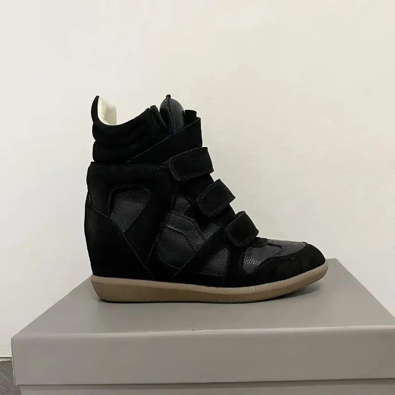 Women's Genuine Leather Ankle Boots with Hidden Heel