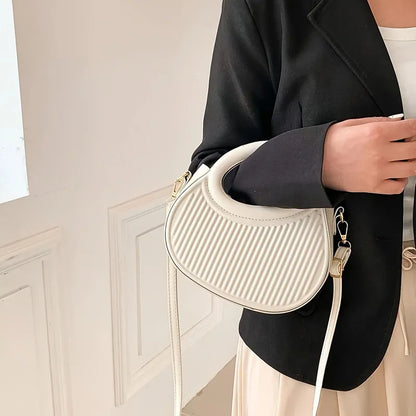 Chic Stripe Crossbody Bag for Women in Synthetic Leather