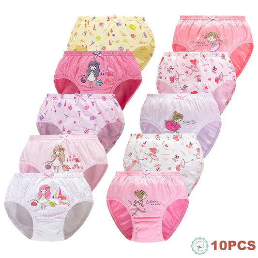 Cotton Girls Triangle Panties with Cute Characters
