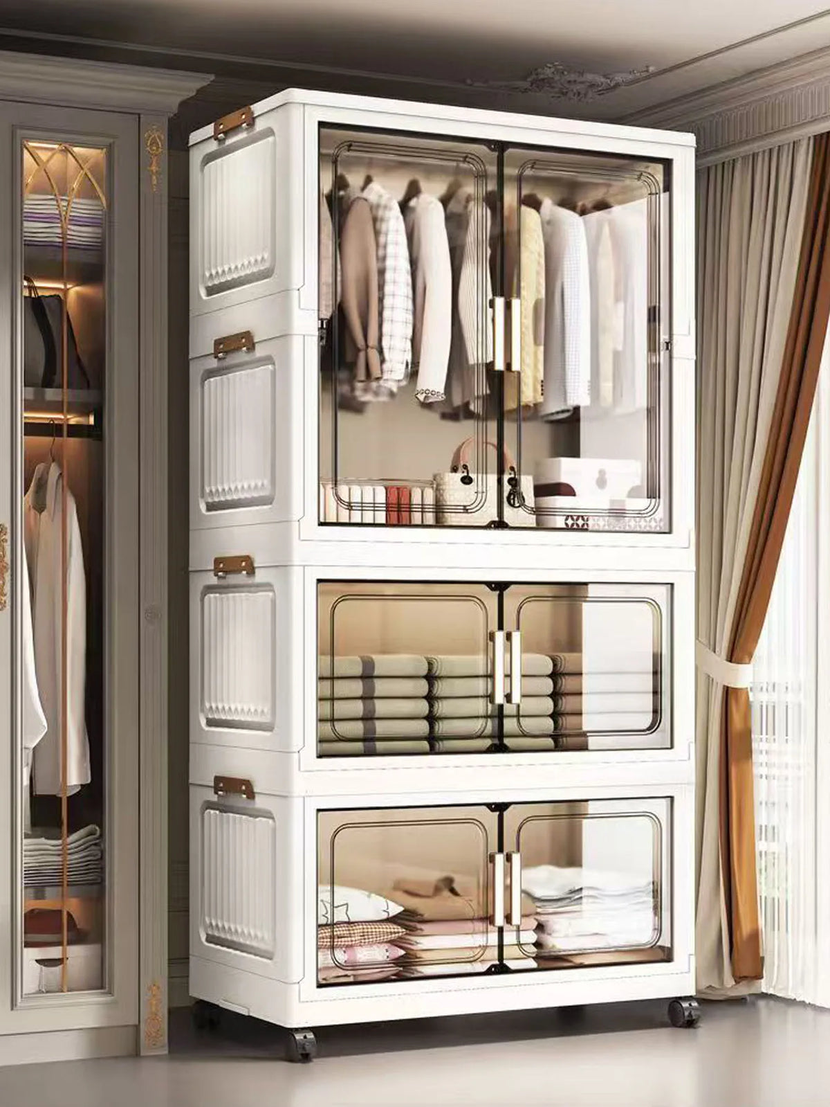 Multi-Layer Plastic Storage Cabinet for Home Use