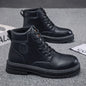 High Top Leather Motorcycle Boots for Men