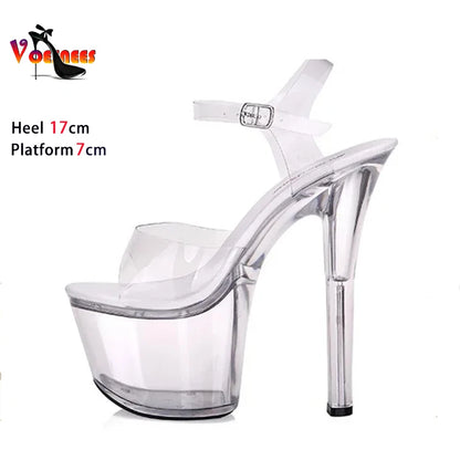 High Heel Crystal Platform Sandals for Women