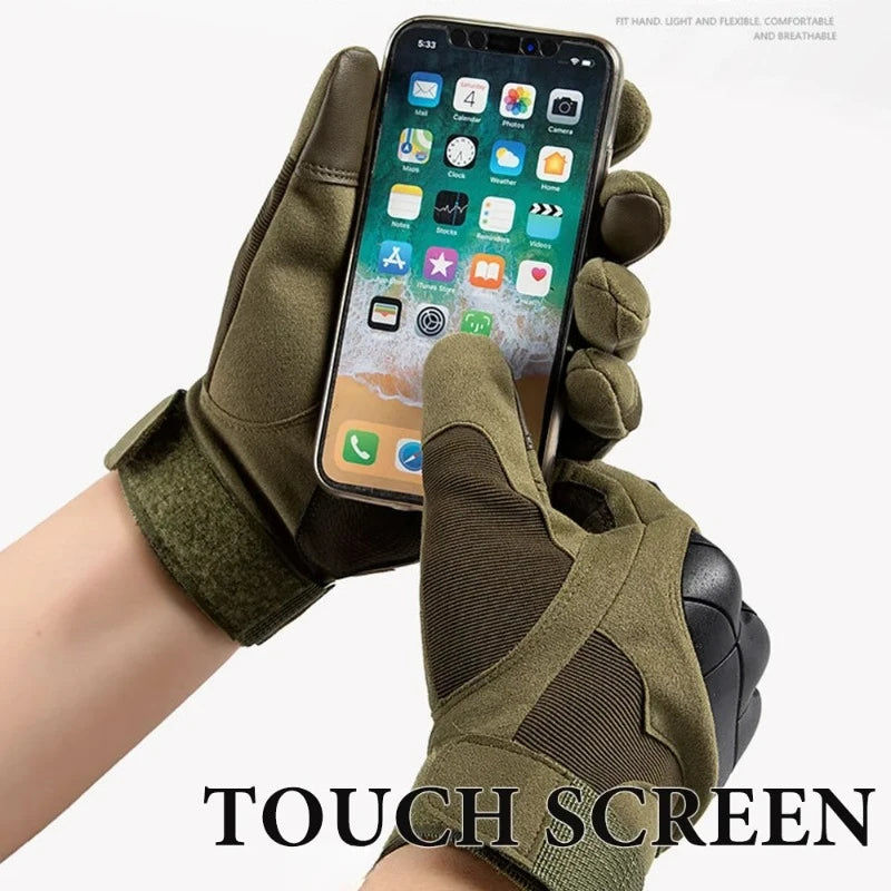 Tactical Touch Screen Motorcycle Gloves Black Green Brown