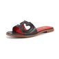 CHCH Women's Black Flat Indoor Slippers