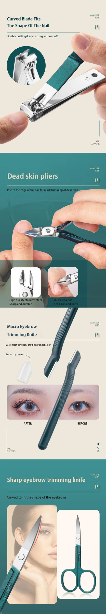 Stainless Steel Nail Care Kit with Travel Case