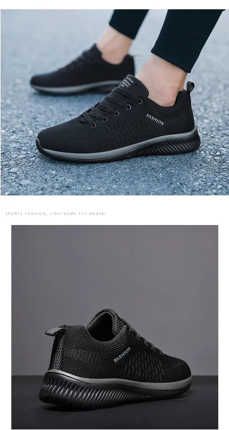 Men's Breathable Knit Running Sneakers Outdoor Gym Shoes