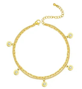 Gold Stainless Steel Bohemian Personalized Anklet
