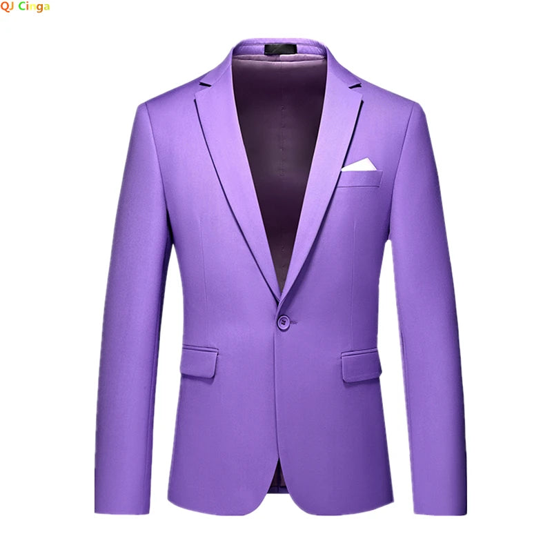 Bright Green Men's Blazer, Polyester Slim Fit Jacket