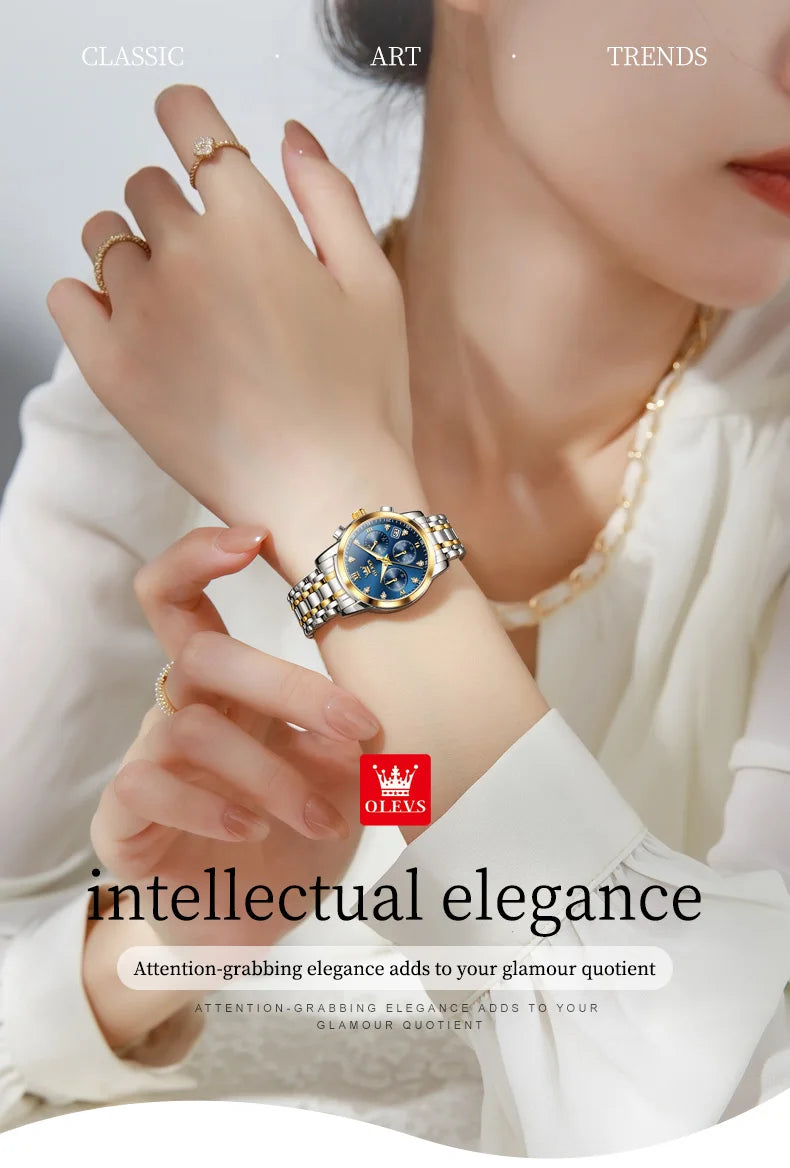 OLEVS 2858 Luxury Quartz Women Watch with Diamonds