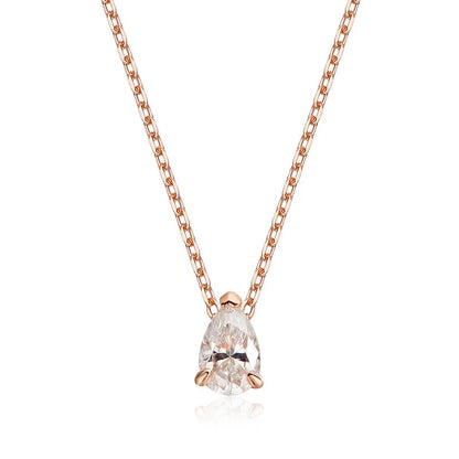 Smyoue Pear Cut Moissanite Necklace 925 Sterling Silver