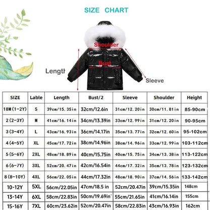 Black Down Winter Parka Jacket for Boys and Girls