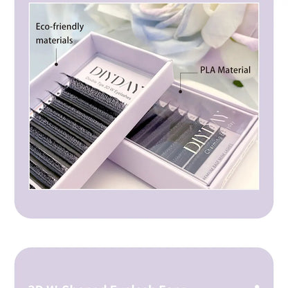 DIYDAY W Shape Eyelash Extensions Natural Soft Synthetic Hair