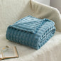 3D Bubble White Plush Fleece Throw Blanket