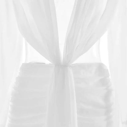 Deep V Hollow Backless Chiffon Maxi Party Dress