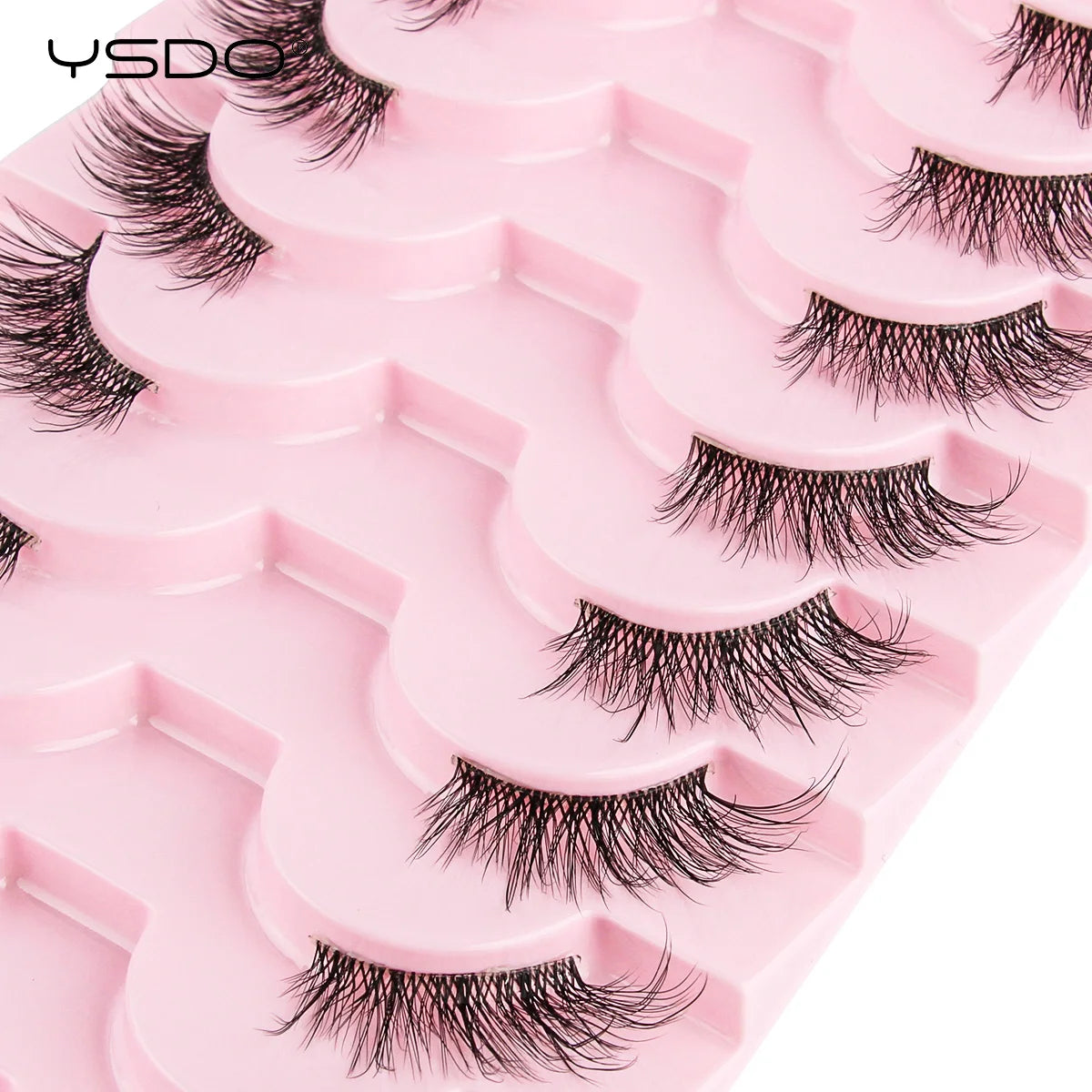 YSDO 5/10 Pairs Natural Soft Black Half Lashes