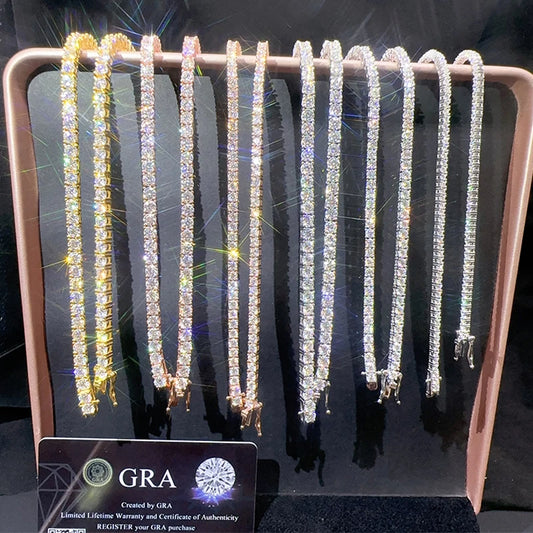 Moissanite Tennis Chain Bracelet in 925 Sterling Silver