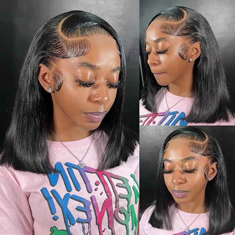13X4 Bob Wig Straight Human Hair Lace Front Wig