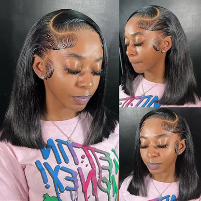 13X4 Bob Wig Straight Human Hair Lace Front Wig