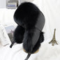 Men's Real Silver Fox Fur Bomber Hat