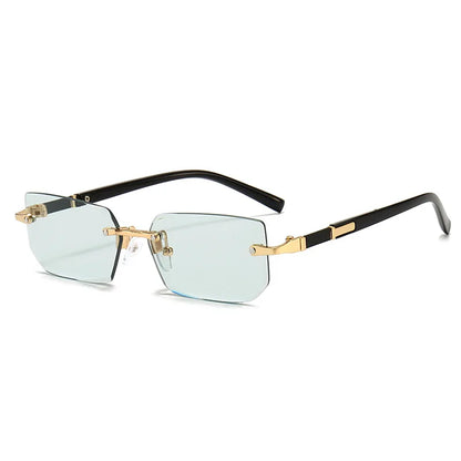 Rimless Rectangle Sunglasses for Women and Men
