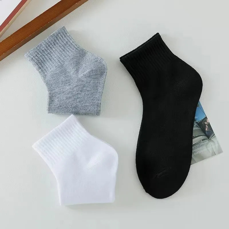 Men's Solid Color Mid-Calf Socks 10 Pairs All Seasons