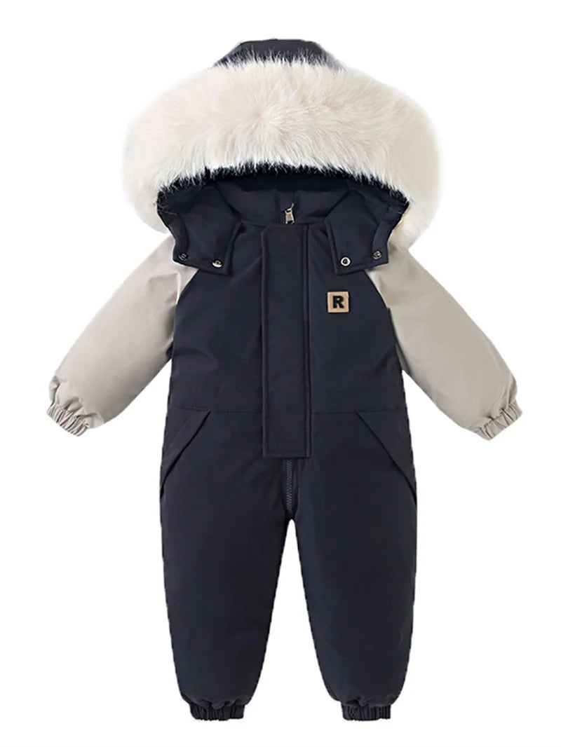 Children's Waterproof Hooded Ski Suit for Winter