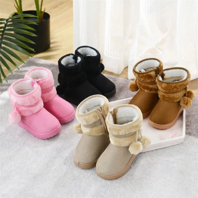 Girls Winter Snow Boots Thick Warm Rubber Microfiber