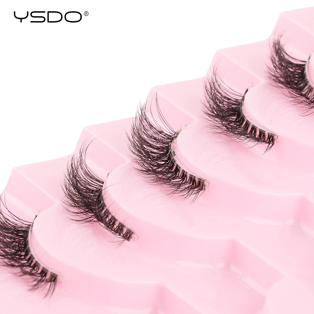 YSDO 5/10 Pairs Natural Soft Black Half Lashes