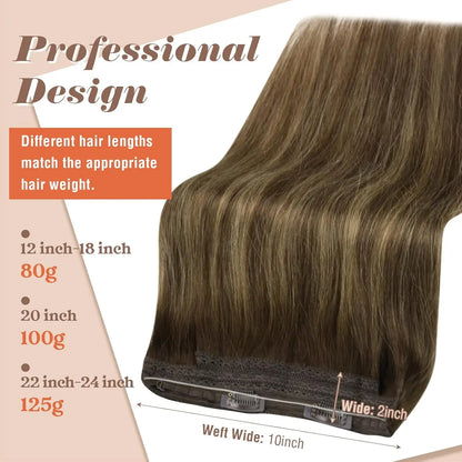VeSunny Remy Hair One Piece Invisible Wire Extensions