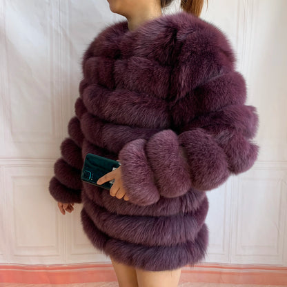 4in1 Real Fox Fur Coat for Women