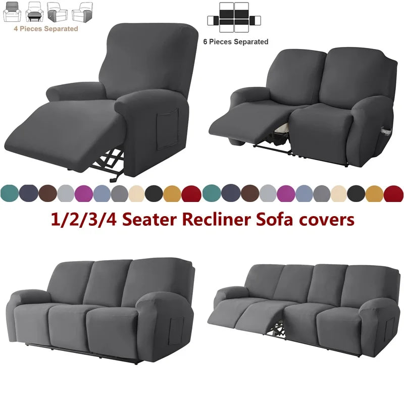 Soft Polyester Recliner Sofa Cover Solid Color