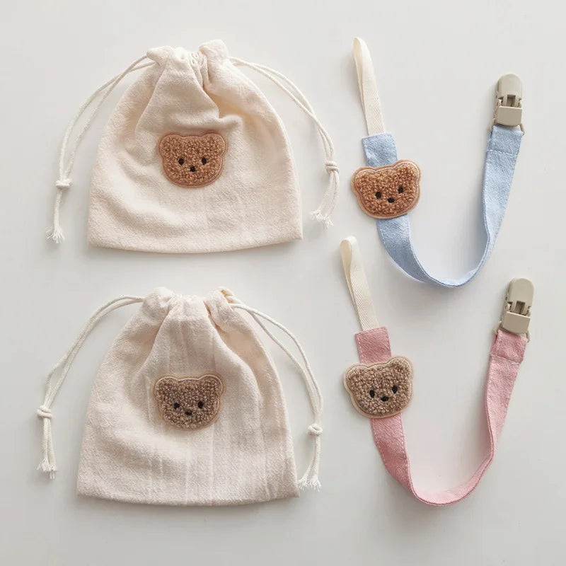 Cute Bear Baby Pacifier Chain Clip Holder