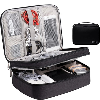Leather Cable Storage Bag Waterproof Organizer
