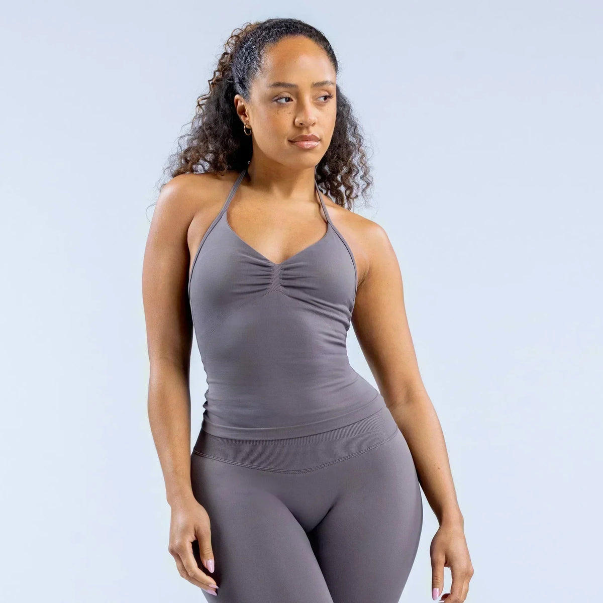 Seamless Lace-Up Bra and Shorts Yoga Set for Women