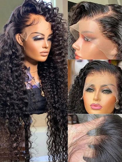 Deep Wave Lace Front Wig 13x6 Human Hair 30 Inch