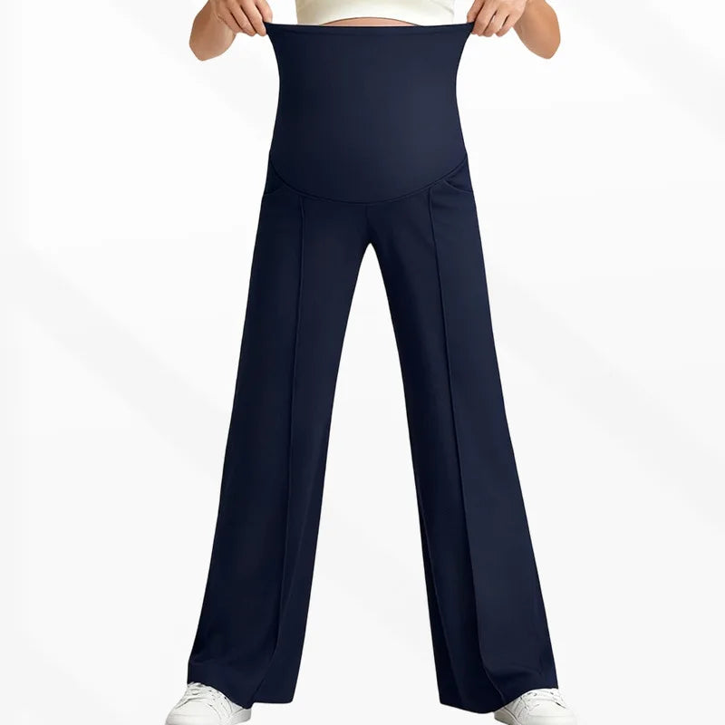 Plus Size Maternity Wide-Leg Pants Natural Color