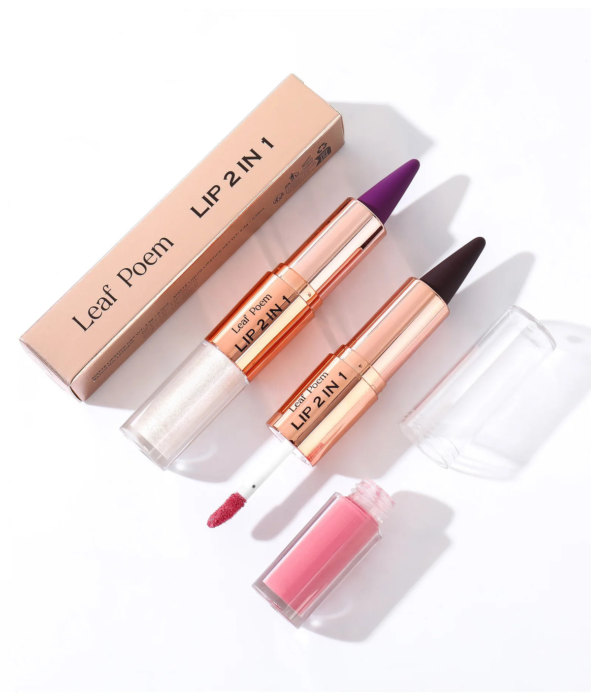 Waterproof Matte Black Lipstick and Lipgloss Duo