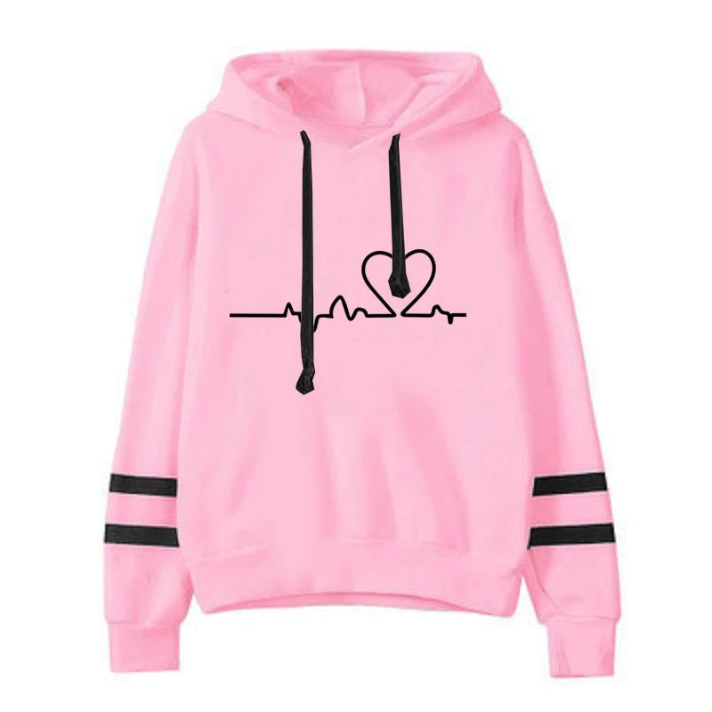 Womens Casual Stripe Hoodie and Sweatpants Set