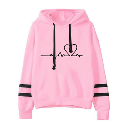 Womens Casual Stripe Hoodie and Sweatpants Set