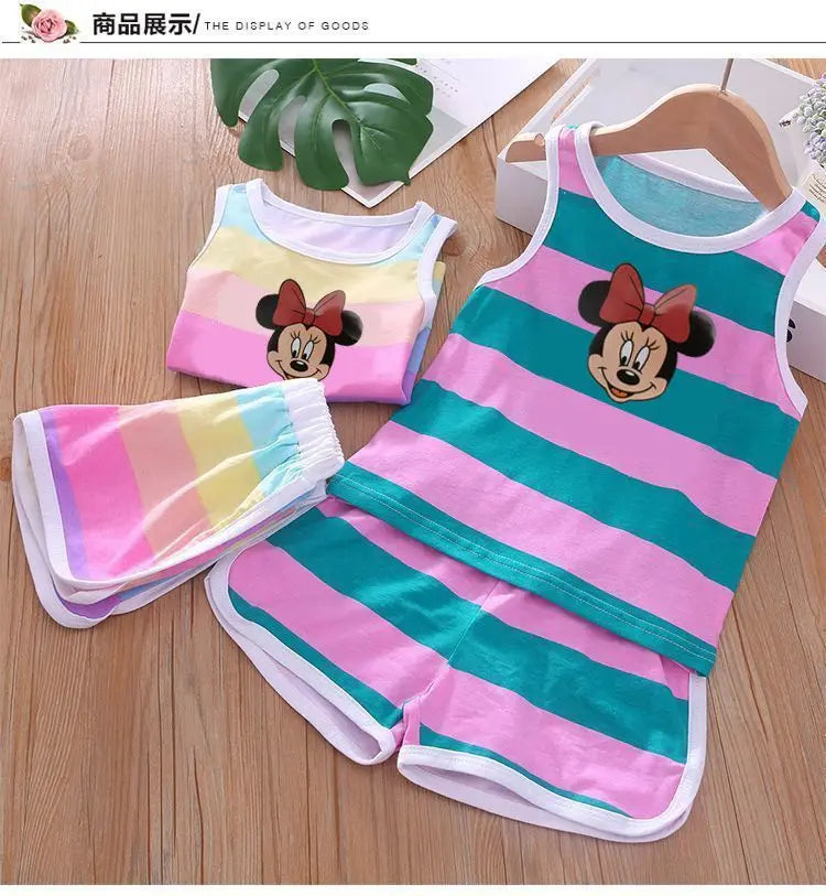 Cartoon Printed Vest and Shorts Set for Kids