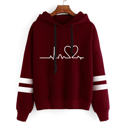 Womens Casual Stripe Hoodie and Sweatpants Set